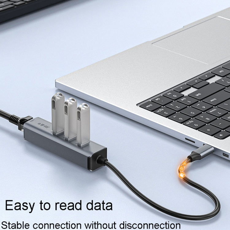 JINGHUA Gigabit LAN Converter For Computer External Driverless Network Card, Specification: USB3.0 Four Port