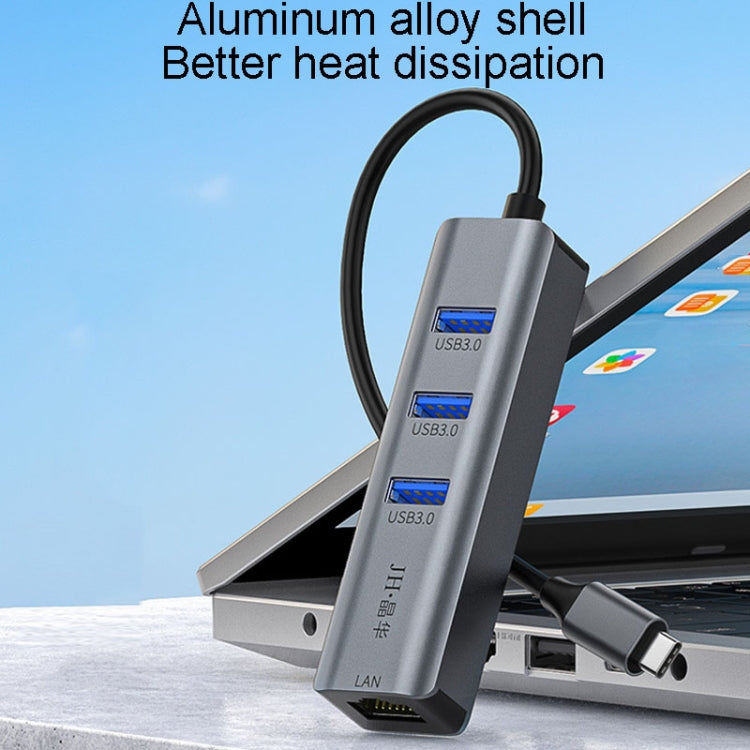 JINGHUA Gigabit LAN Converter For Computer External Driverless Network Card, Specification: USB3.0 Four Port