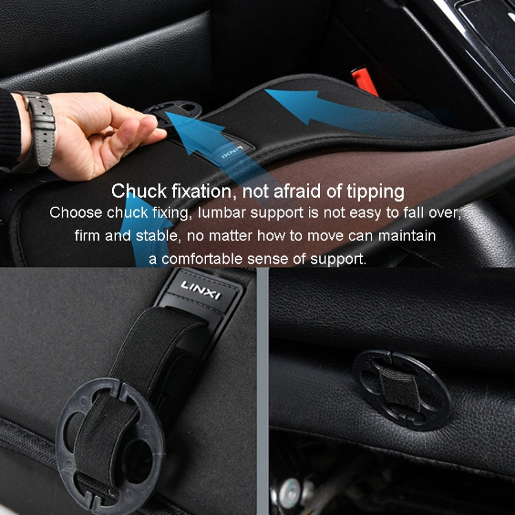 LINXICP 3 In 1 Car Seat Lumbar Cushion Summer Special Memory Foam Breathable Car Back Pad(Gray)