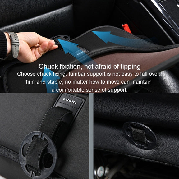 LINXICP 3 In 1 Car Seat Lumbar Cushion Summer Special Memory Foam Breathable Car Back Pad(Gray)