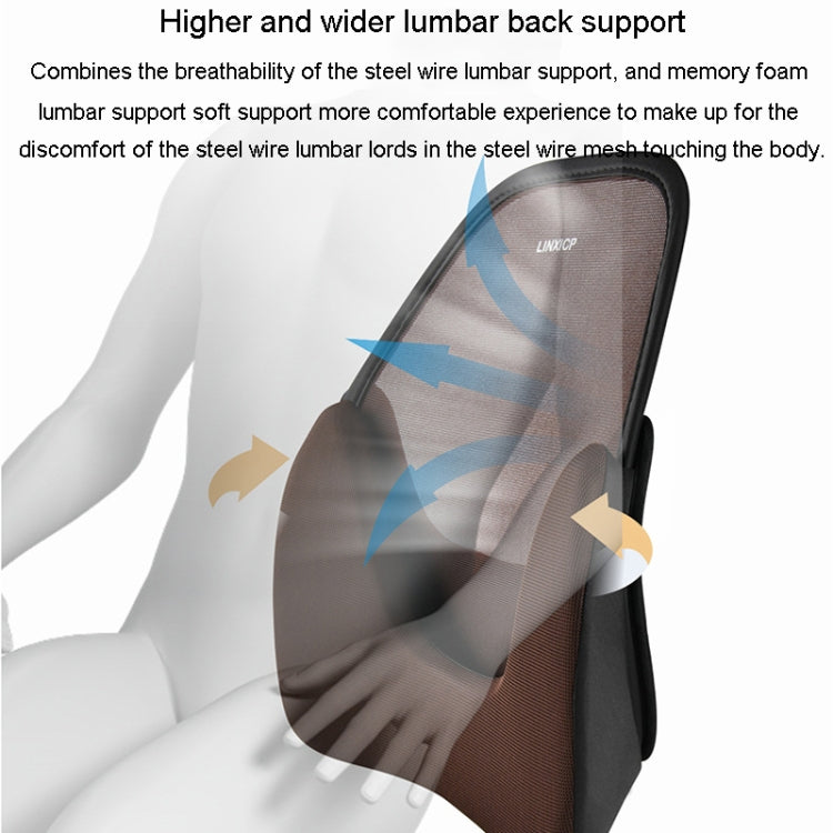 LINXICP 3 In 1 Car Seat Lumbar Cushion Summer Special Memory Foam Breathable Car Back Pad(Black)