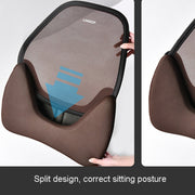 LINXICP 3 In 1 Car Seat Lumbar Cushion Summer Special Memory Foam Breathable Car Back Pad(Black)