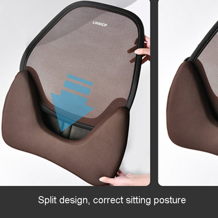 LINXICP 3 In 1 Car Seat Lumbar Cushion Summer Special Memory Foam Breathable Car Back Pad(Black)