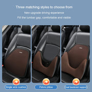 LINXICP 3 In 1 Car Seat Lumbar Cushion Summer Special Memory Foam Breathable Car Back Pad(Gray)