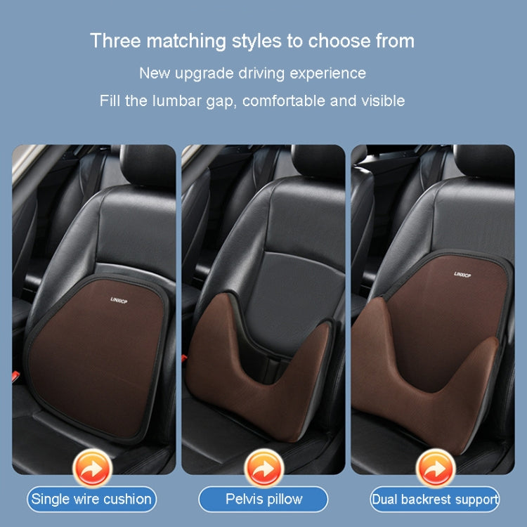 LINXICP 3 In 1 Car Seat Lumbar Cushion Summer Special Memory Foam Breathable Car Back Pad(Black)