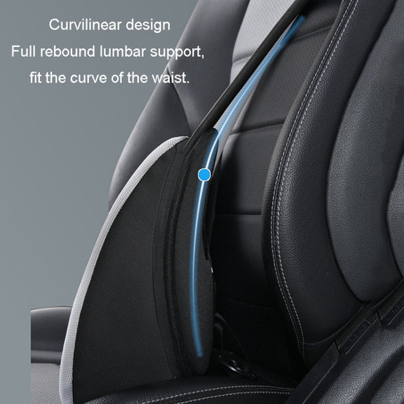 LINXICP 3 In 1 Car Seat Lumbar Cushion Summer Special Memory Foam Breathable Car Back Pad(Black)