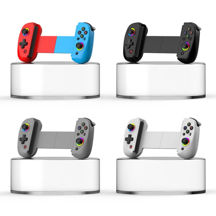 D8 Mobile Phone Stretch Band Light Gamepad Dual Hall Wireless Bluetooth Somatic Vibration Grip for PC / Android / IOS / Tablet / PS3 / PS4 / Switch, Color: Black+Receiver