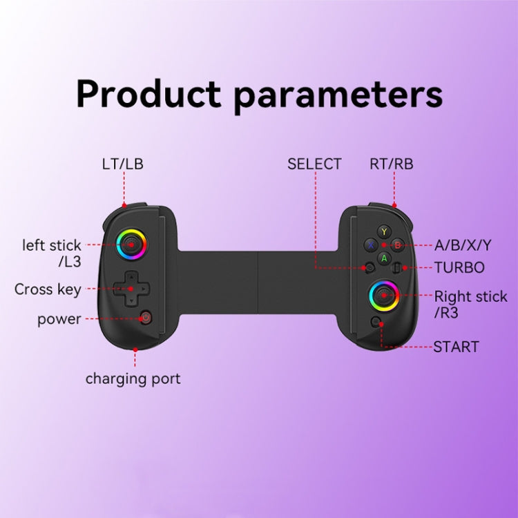 D8 Mobile Phone Stretch Band Light Gamepad Dual Hall Wireless Bluetooth Somatic Vibration Grip for PC / Android / IOS / Tablet / PS3 / PS4 / Switch, Color: White