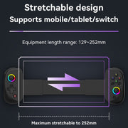 D8 Mobile Phone Stretch Band Light Gamepad Dual Hall Wireless Bluetooth Somatic Vibration Grip for PC / Android / IOS / Tablet / PS3 / PS4 / Switch, Color: Black