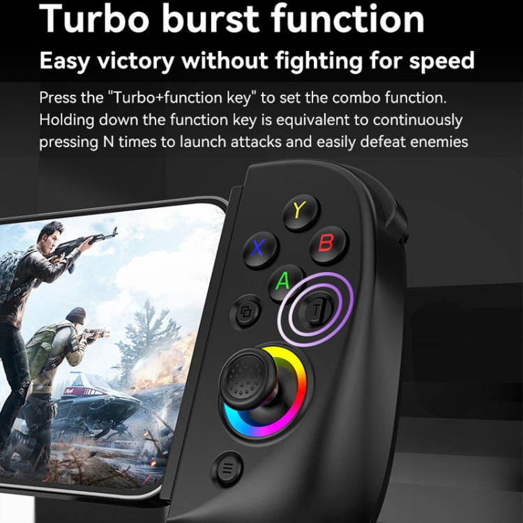 D8 Mobile Phone Stretch Band Light Gamepad Dual Hall Wireless Bluetooth Somatic Vibration Grip for PC / Android / IOS / Tablet / PS3 / PS4 / Switch, Color: White