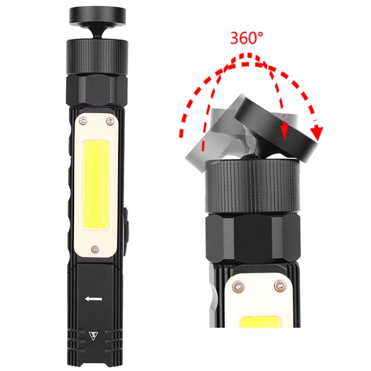XPG+COB Red White Light USB Rechargeable Folding Strong Light Flashlight, Style: 3189A Large