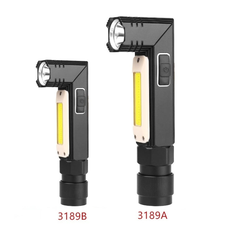 XPG+COB Red White Light USB Rechargeable Folding Strong Light Flashlight, Style: 3189B Small With Headlight Belt