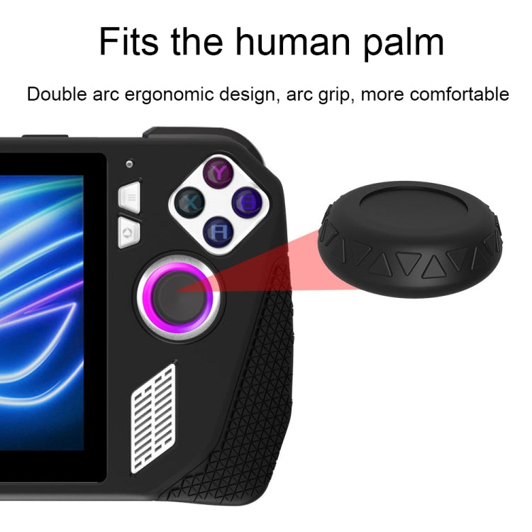 For ASUS ROG Ally Game Console Silicone Protective Cover + Button Cap Set Pocket Gaming Accessories(Black)