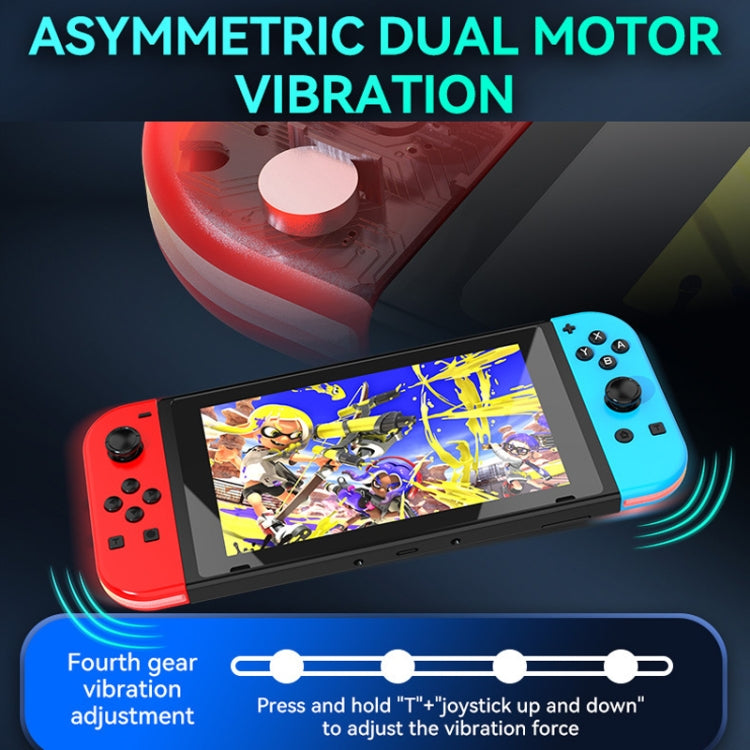 JOY-02 Gaming Left And Right Handle With RGB Lights Body Feel Bluetooth Gamepad For Switch / Switch OLED / Switch Pro / Switch Lite / Switch Joycon(Blue Red)