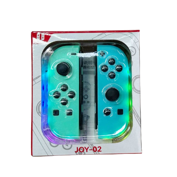 JOY-02 Gaming Left And Right Handle With RGB Lights Body Feel Bluetooth Gamepad For Switch / Switch OLED / Switch Pro / Switch Lite / Switch Joycon(White)
