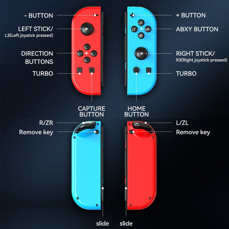 JOY-02 Gaming Left And Right Handle With RGB Lights Body Feel Bluetooth Gamepad For Switch / Switch OLED / Switch Pro / Switch Lite / Switch Joycon(White)