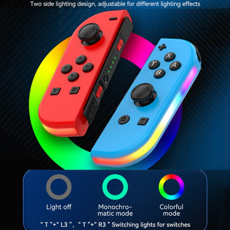 JOY-02 Gaming Left And Right Handle With RGB Lights Body Feel Bluetooth Gamepad For Switch / Switch OLED / Switch Pro / Switch Lite / Switch Joycon(White)