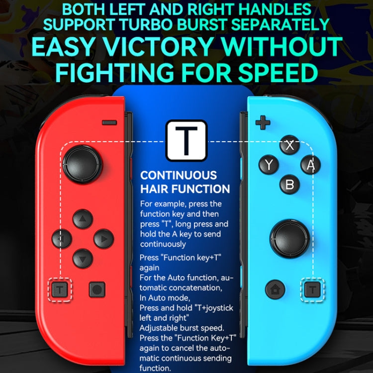 JOY-02 Gaming Left And Right Handle With RGB Lights Body Feel Bluetooth Gamepad For Switch / Switch OLED / Switch Pro / Switch Lite / Switch Joycon(White)