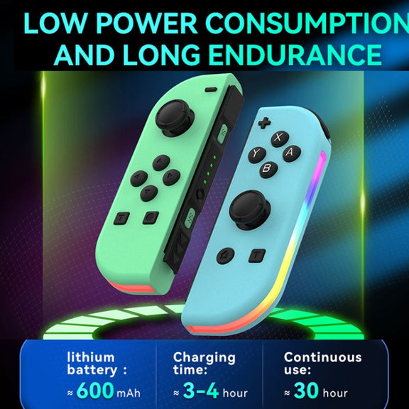 JOY-02 Gaming Left And Right Handle With RGB Lights Body Feel Bluetooth Gamepad For Switch / Switch OLED / Switch Pro / Switch Lite / Switch Joycon(White)