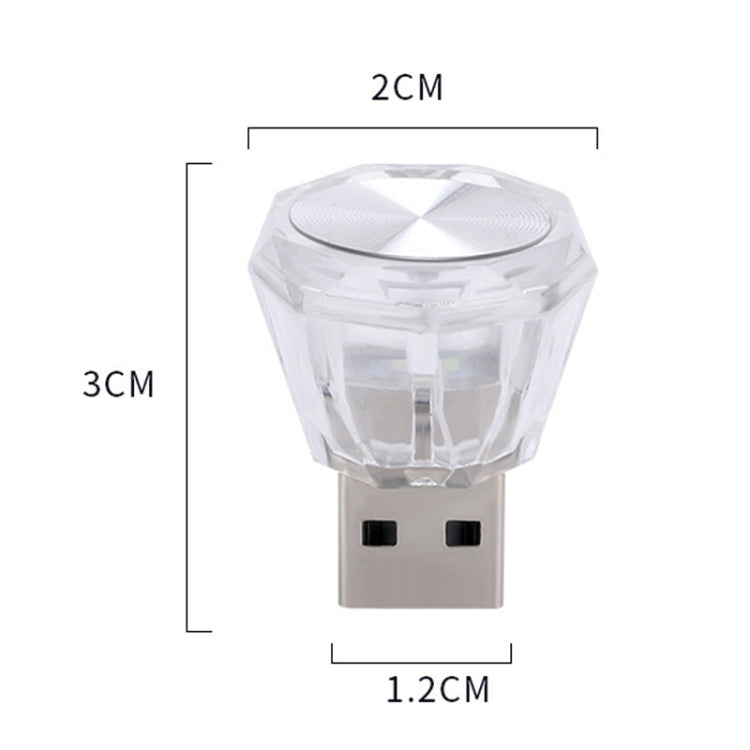 Car Diamond Model USB Ambient Light Charge-Free Plug And Play LED Decorative Lights(Ice Blue)
