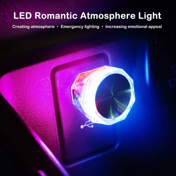 Car Diamond Model USB Ambient Light Charge-Free Plug And Play LED Decorative Lights(Ice Blue)