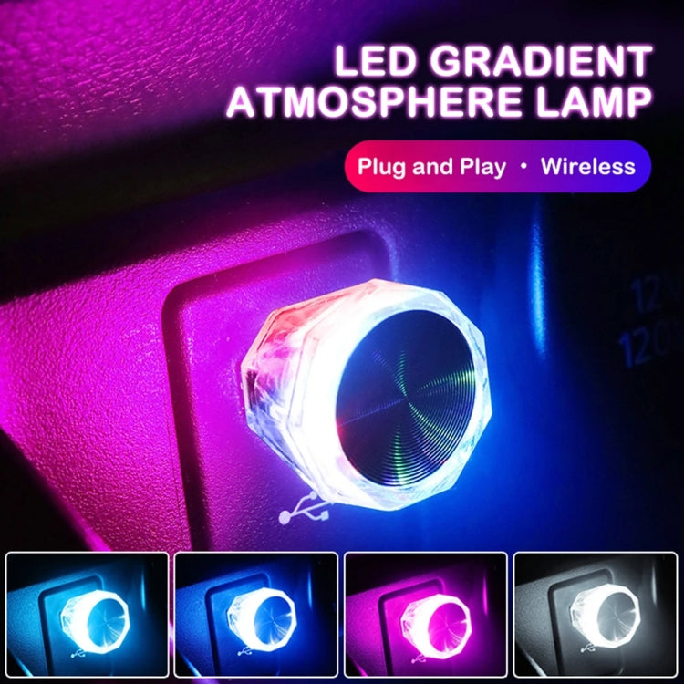 Car Diamond Model USB Ambient Light Charge-Free Plug And Play LED Decorative Lights(Ice Blue)