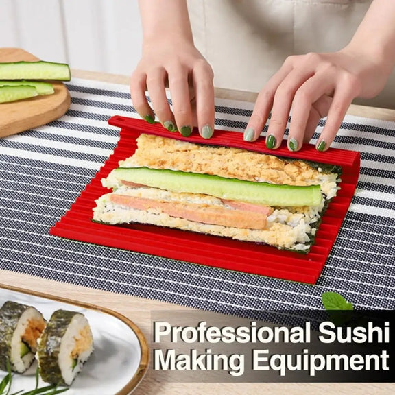 Silicone Sushi Curtain Hand Roll Mold Double-sided Kimbap Tool(Green)