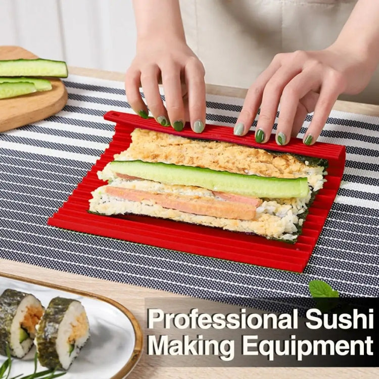 Silicone Sushi Curtain Hand Roll Mold Double-sided Kimbap Tool(Green)