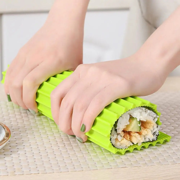 Silicone Sushi Curtain Hand Roll Mold Double-sided Kimbap Tool(Green)