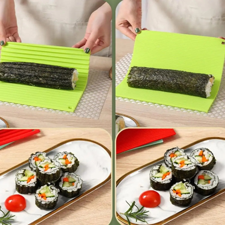 Silicone Sushi Curtain Hand Roll Mold Double-sided Kimbap Tool(Green)