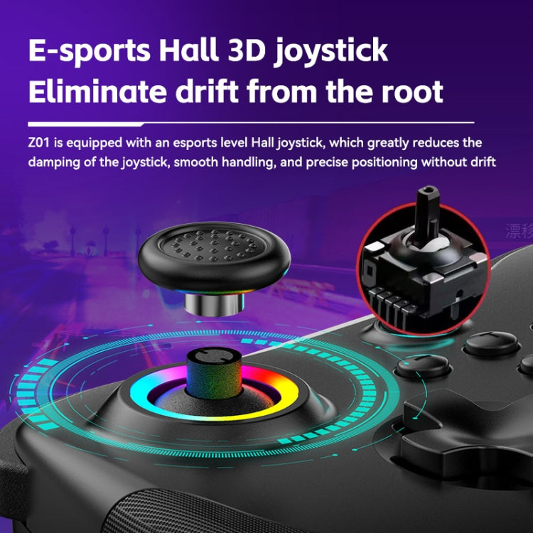 Z01 Wireless Gaming Vortex Dual Hall Body Grip For Switch / PS3 / PS4 / Adroid / IOS(black)