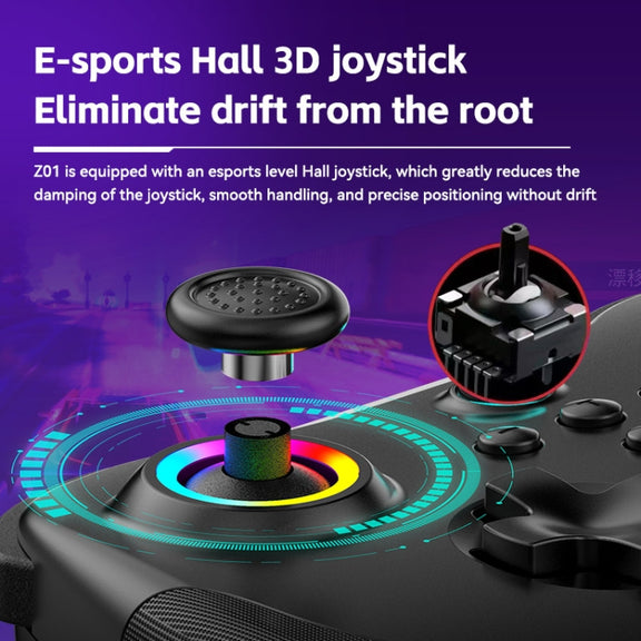 Z01 Wireless Gaming Vortex Dual Hall Body Grip For Switch / PS3 / PS4 / Adroid / IOS(black)