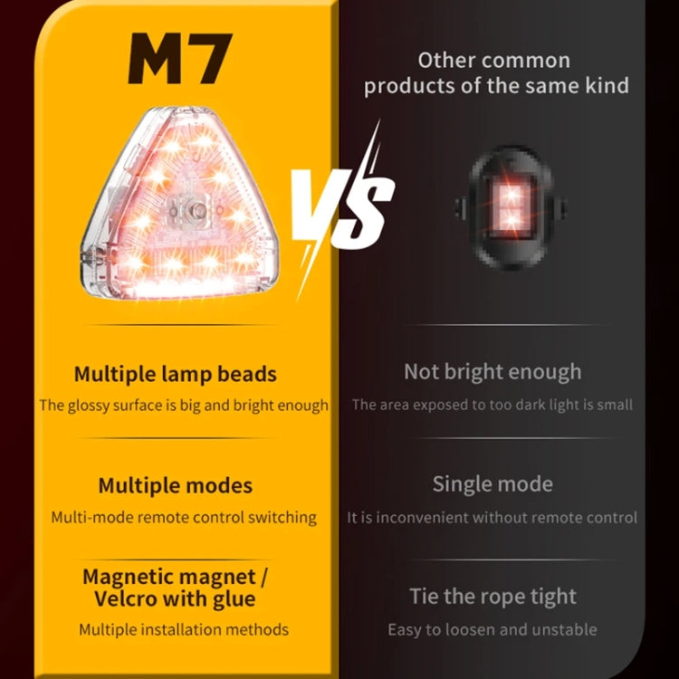 M7 Motorcycle Flashing Light Water-resistant Long Duration Wireless Remote Control Modified Warning Lights(One Light One Remote Control)