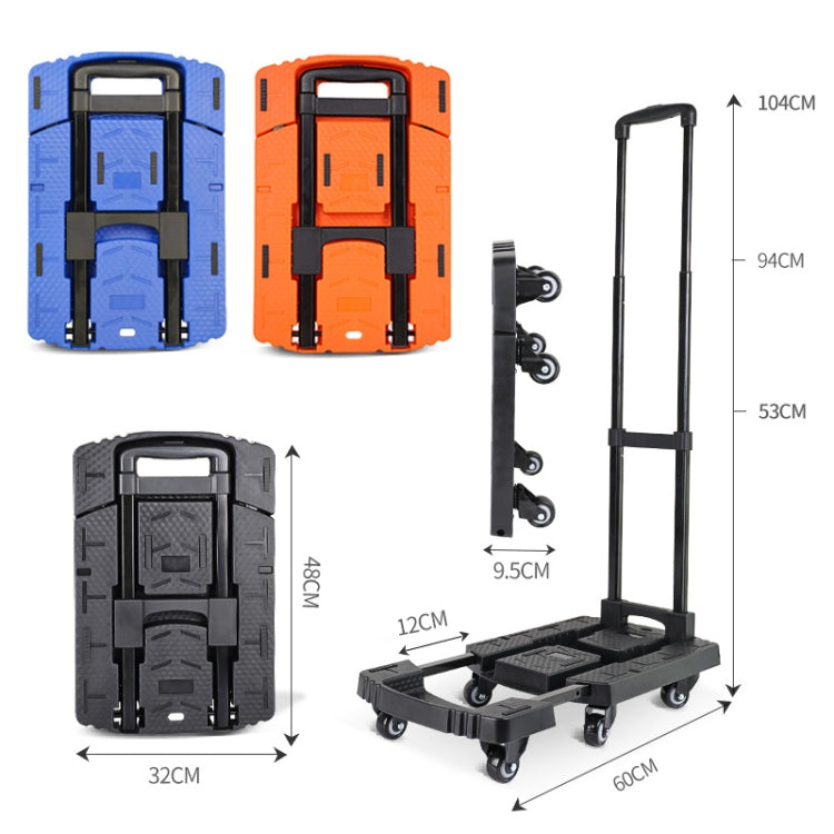 Folding Hand Trolley Portable Luggage Handling Turtle Cart(Blue)