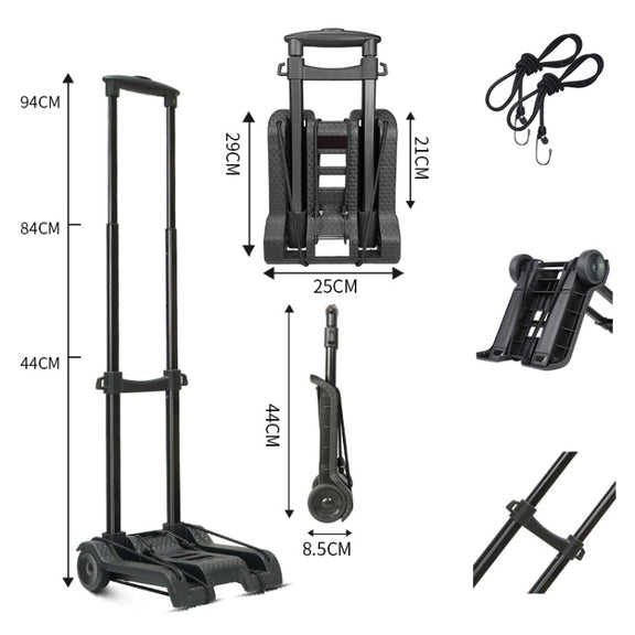 Folding Cargo Handling Trailer Household Grocery Shopping Cart, Color: Black