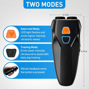 Ultrasonic Dog Repeller Stop Barker Dual Probe High Power Repeller Handheld Dog Trainer(Black)