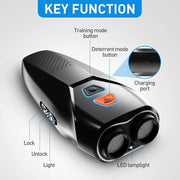 Ultrasonic Dog Repeller Stop Barker Dual Probe High Power Repeller Handheld Dog Trainer(Silver)