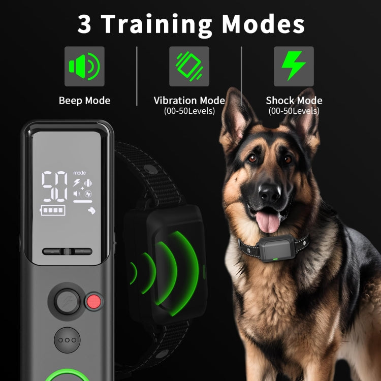 Color Screen Remote Control Pet Electric Shock Circular Dog Trainer(Black)