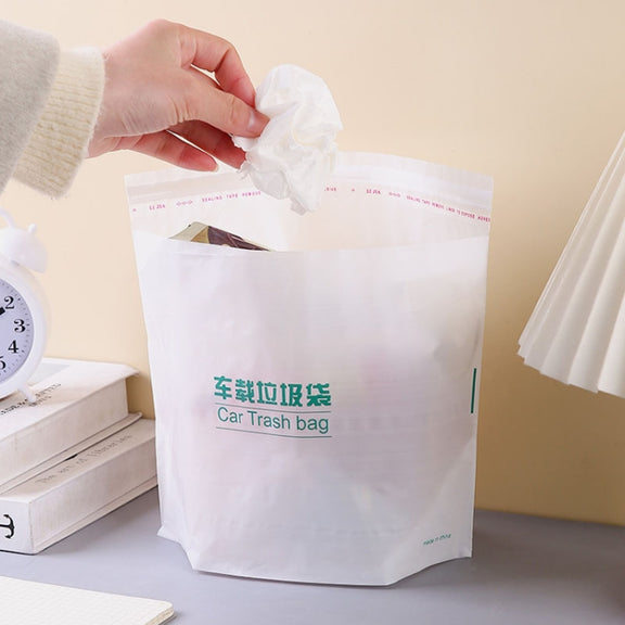 20pcs /Pack Car And Household Disposable Garbage Bag Self-Adhesive Automobile Storage Organizer, Size: Large