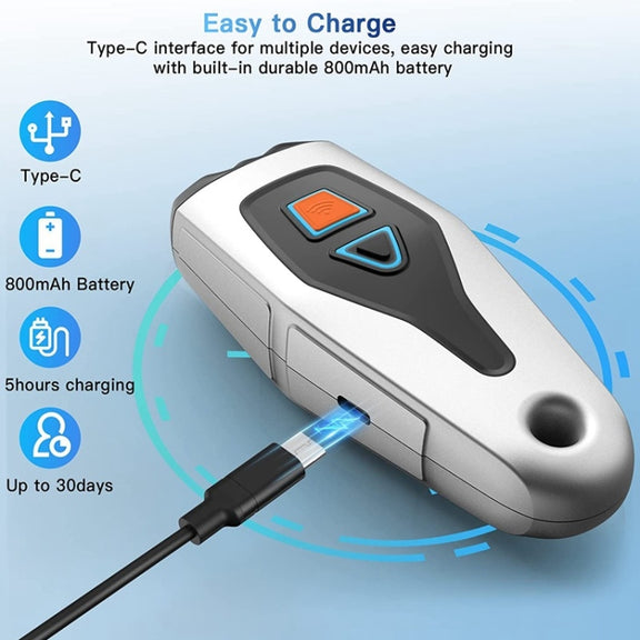 Dual Probe Dual Drive Ultrasonic Stop Barker Pet Trainer(Silver Gray)