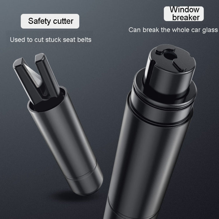 Car Emergency Life-Saving Safety Hammer Multifunctional Fast Window Breaker For Vehicle 2 In 1(Black)