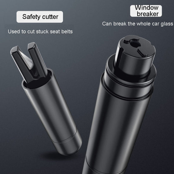 Car Emergency Life-Saving Safety Hammer Multifunctional Fast Window Breaker For Vehicle 2 In 1(Black)