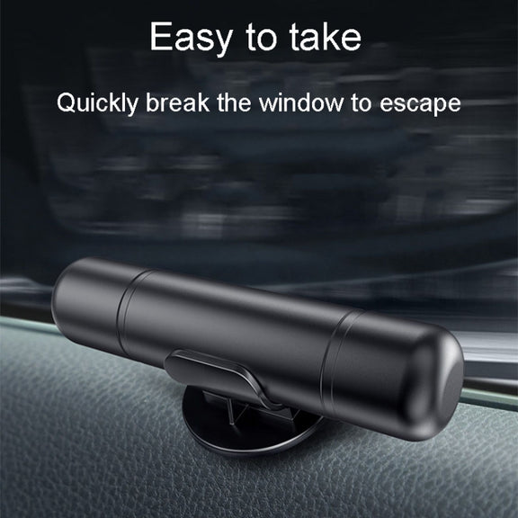 Car Emergency Life-Saving Safety Hammer Multifunctional Fast Window Breaker For Vehicle 2 In 1(Black)
