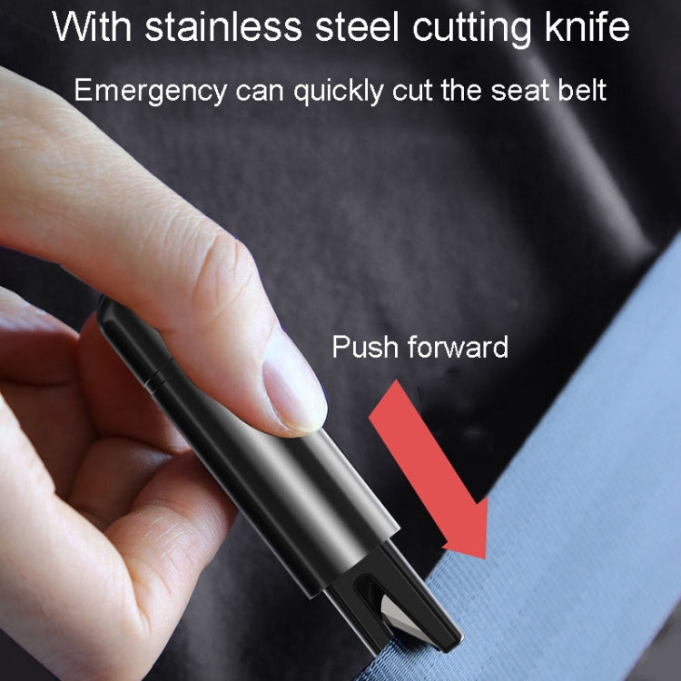 Car Emergency Life-Saving Safety Hammer Multifunctional Fast Window Breaker For Vehicle 2 In 1(Black)