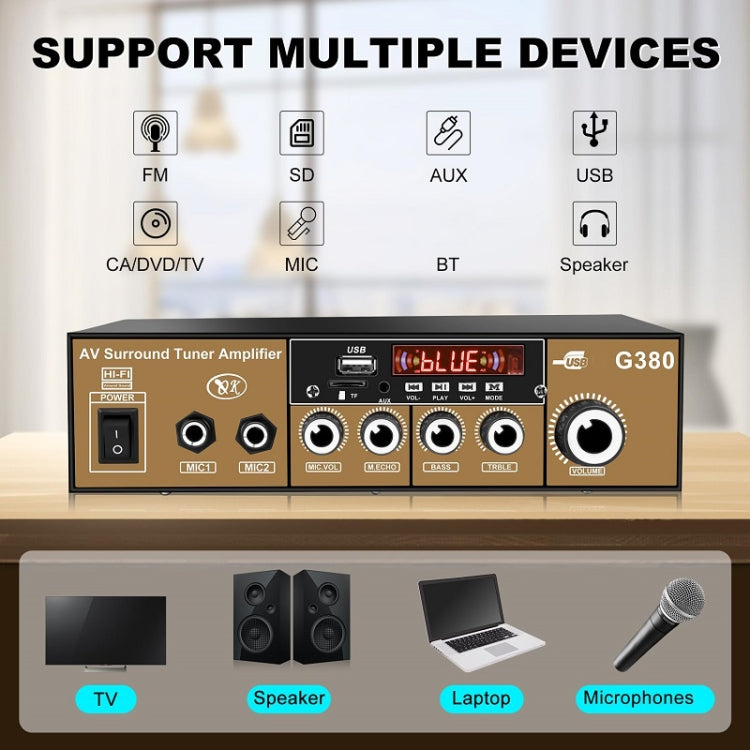 Car High-power Bluetooth Plug-in Card Digital Smart Amplifier(EU Plug)