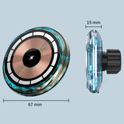 For iPhone Magsafe Magnetic Car Wireless Charger Phone Holder Light Emitting Wireless Charger, Style: Ice Blue Breathe Light