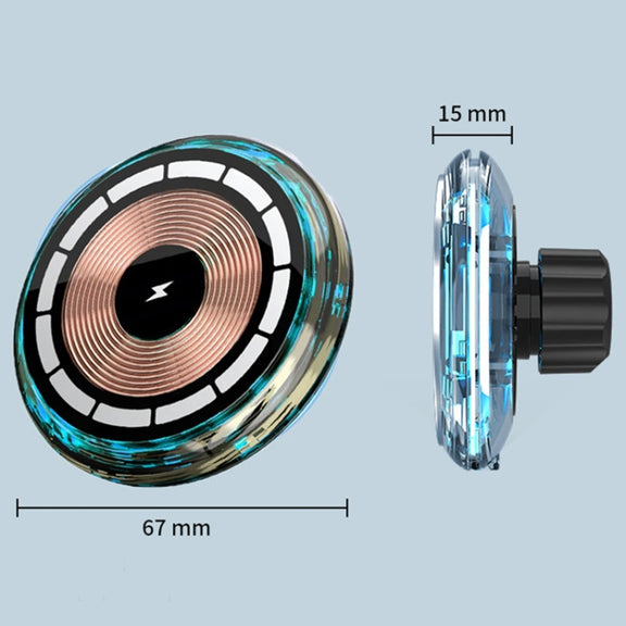 For iPhone Magsafe Magnetic Car Wireless Charger Phone Holder Light Emitting Wireless Charger, Style: Ice Blue Breathe Light
