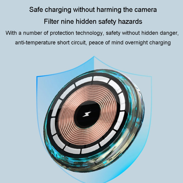 For iPhone Magsafe Magnetic Car Wireless Charger Phone Holder Light Emitting Wireless Charger, Style: Ice Blue Breathe Light