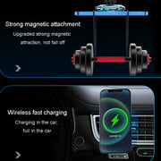 For iPhone Magsafe Magnetic Car Wireless Charger Phone Holder Light Emitting Wireless Charger, Style: Ice Blue Breathe Light
