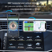 For iPhone Magsafe Magnetic Car Wireless Charger Phone Holder Light Emitting Wireless Charger, Style: Ice Blue Breathe Light